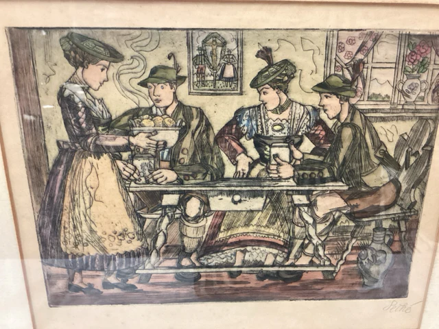 Antique Bavarian Pub Scene - Image 2