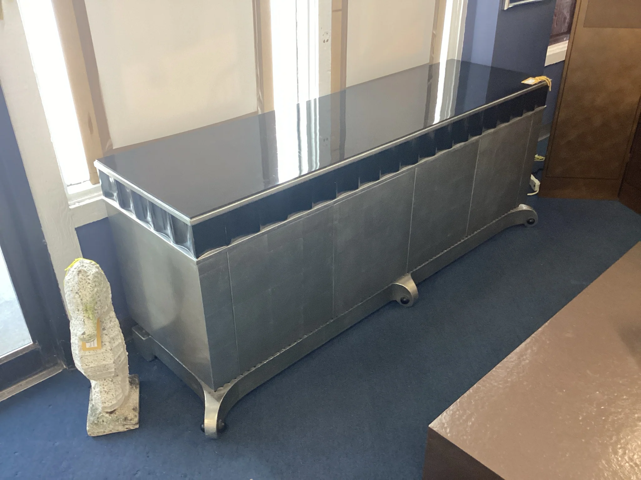 Black And Silver Art Deco Credenza With Four Doors - Image 2