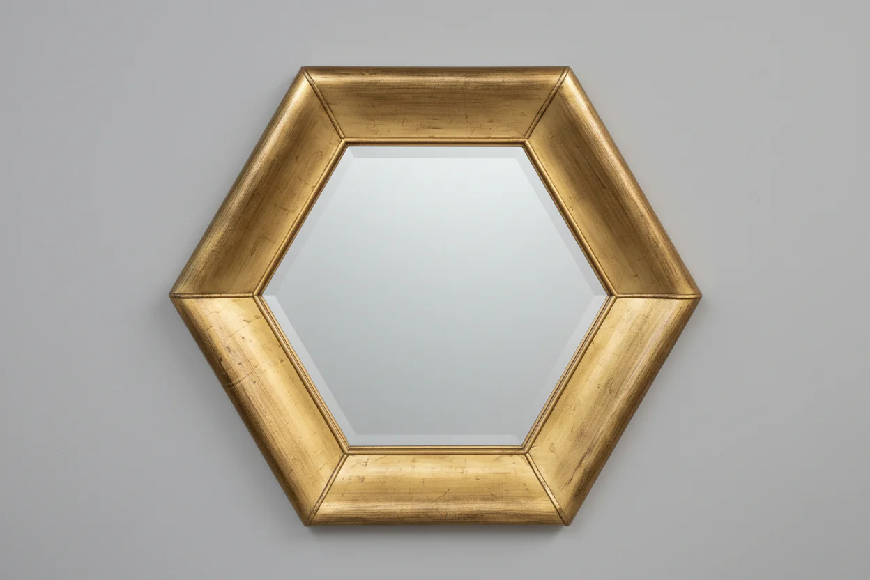 Bombay Hexagon Gold Framed Mirror