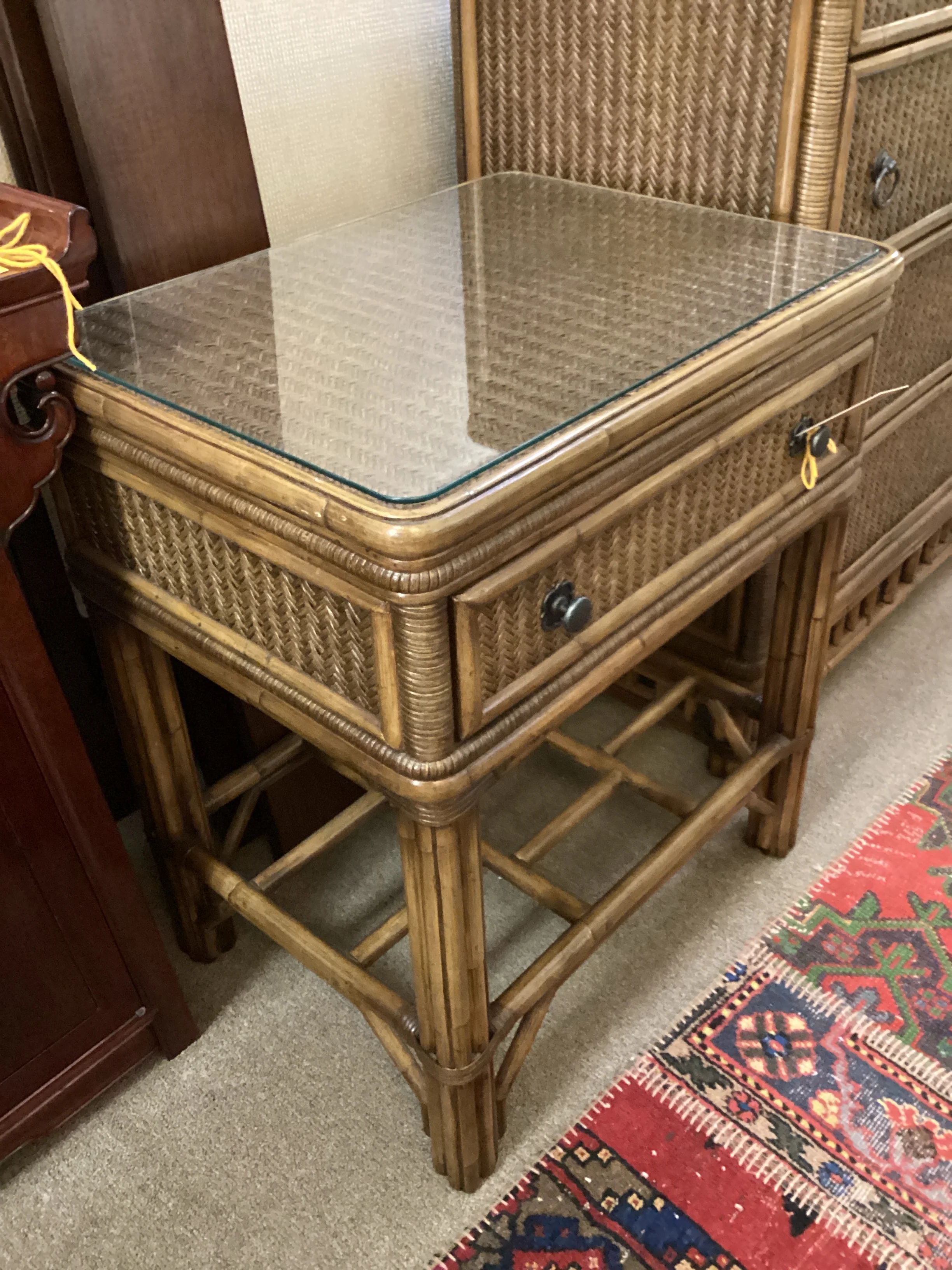 Brown Rattan Nightstand - Image 2