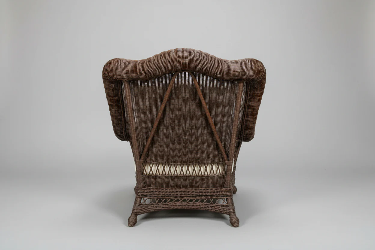 Brown Wicker Chair - Image 2