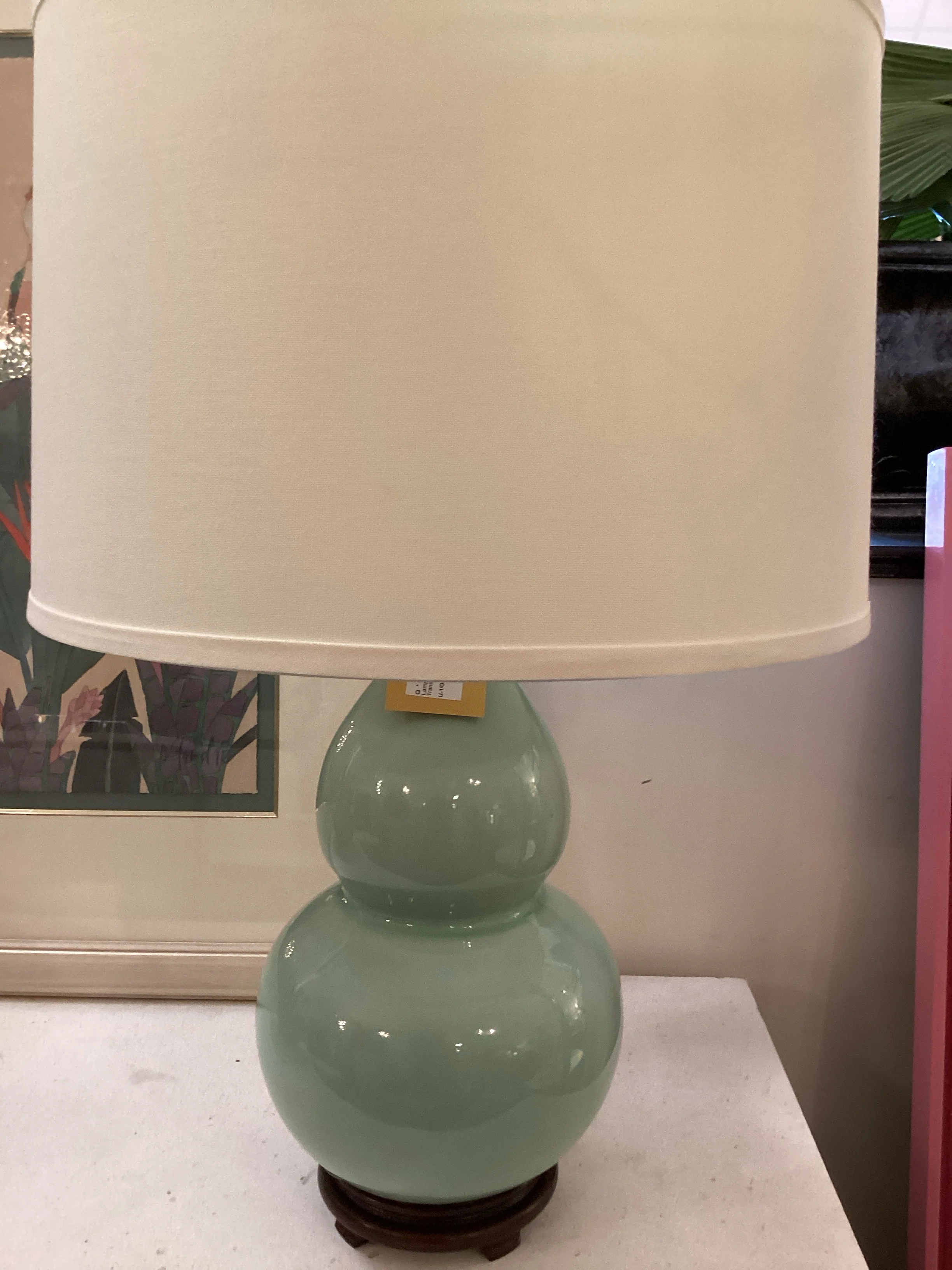 Celedon Gourd Lamp Asian Finial - Image 2