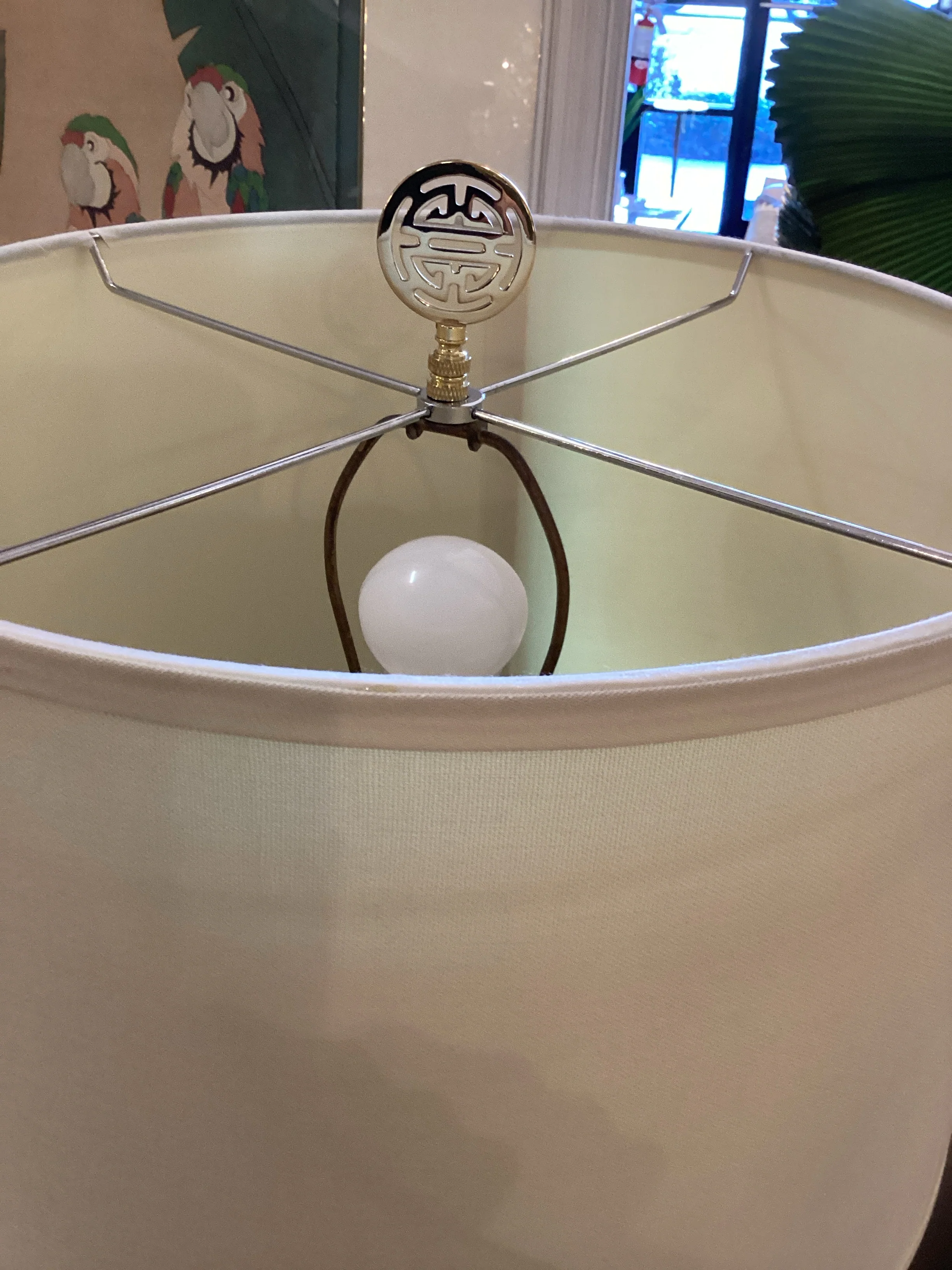 Celedon Gourd Lamp Asian Finial - Image 3