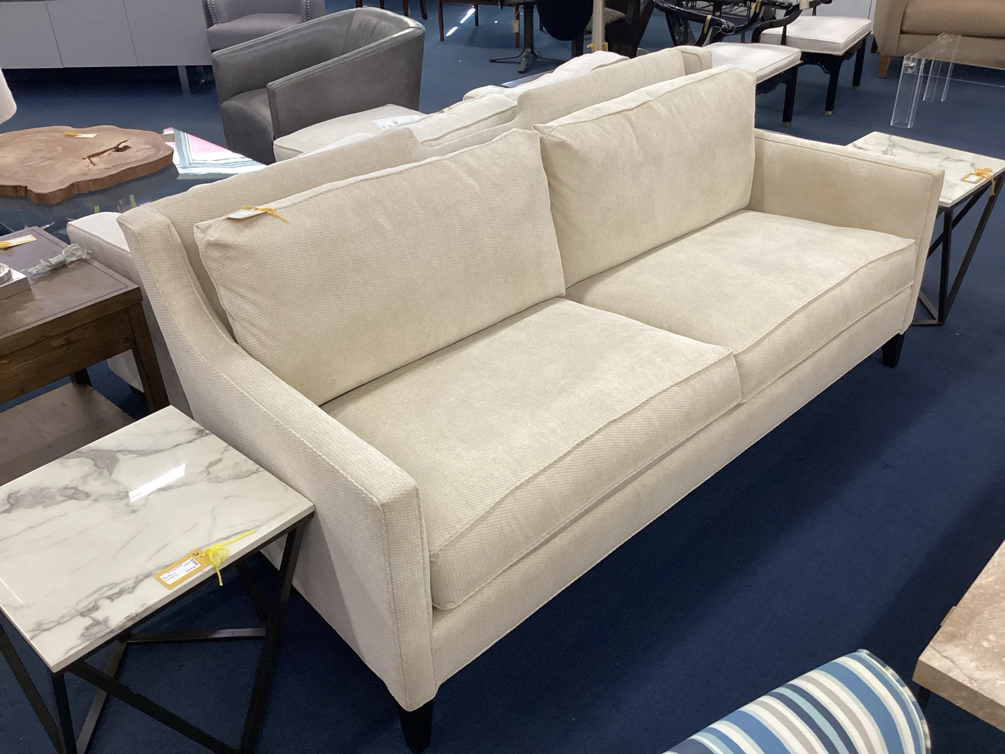 Century Cream Two Cushion Living Room Sofa - Image 2