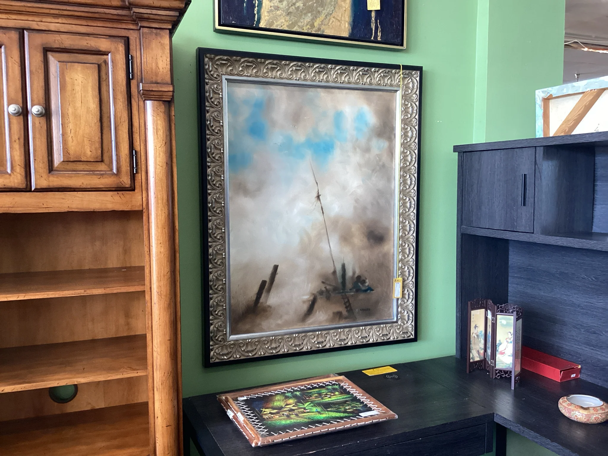 Cloudy Sky With Boat Print - Image 2