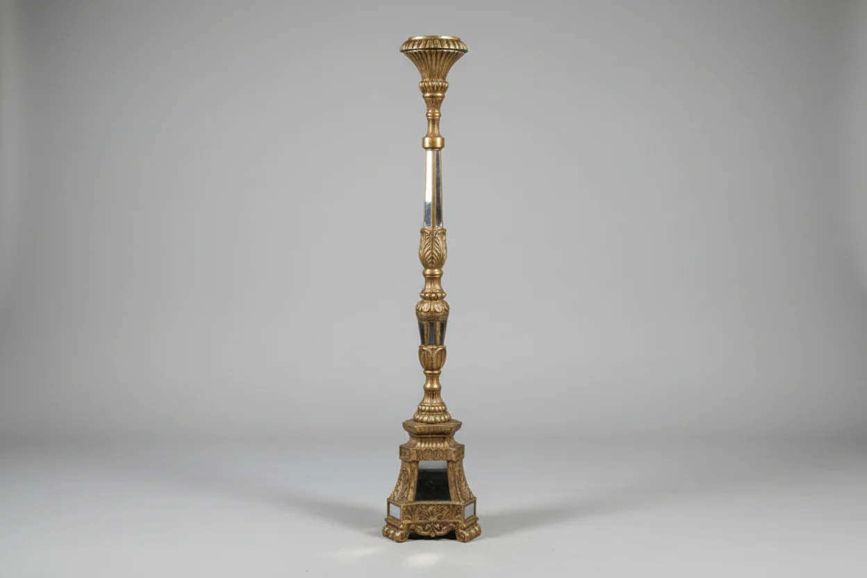 Floor Candle Stand w/Mirror Accent