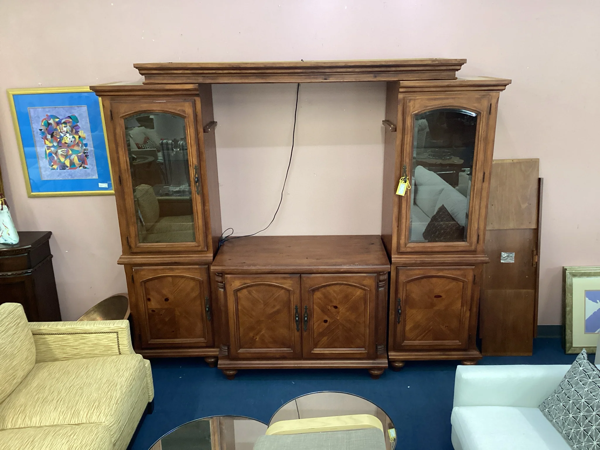 Four Piece Medium Wood Wall Unit - Image 2
