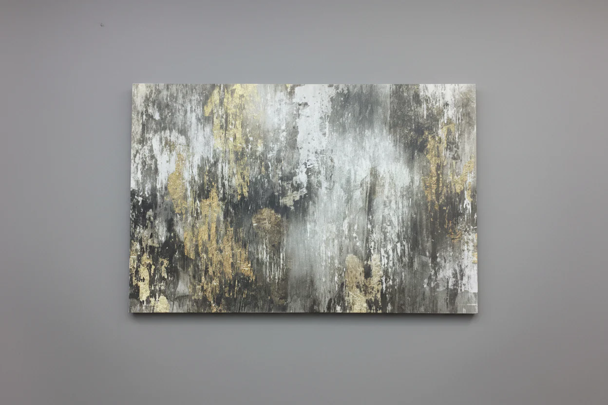 Gold And Gray Abstract Print