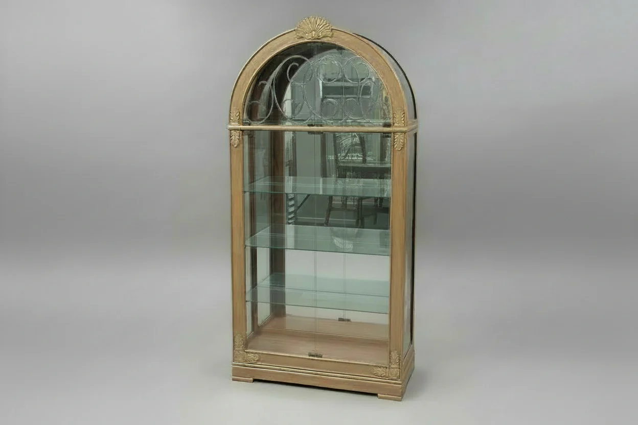 Gold Arched Curio Cabinet