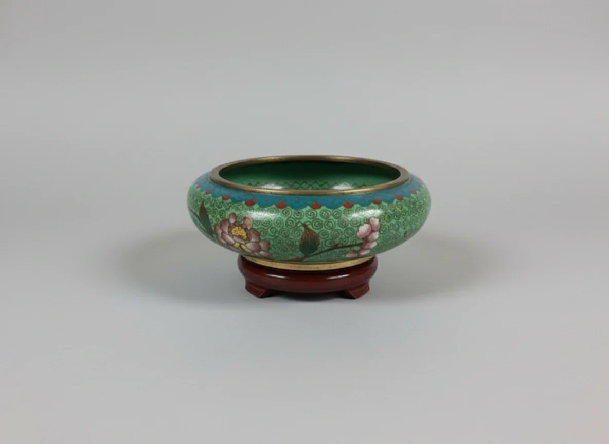 Green Cloisonne Bowl