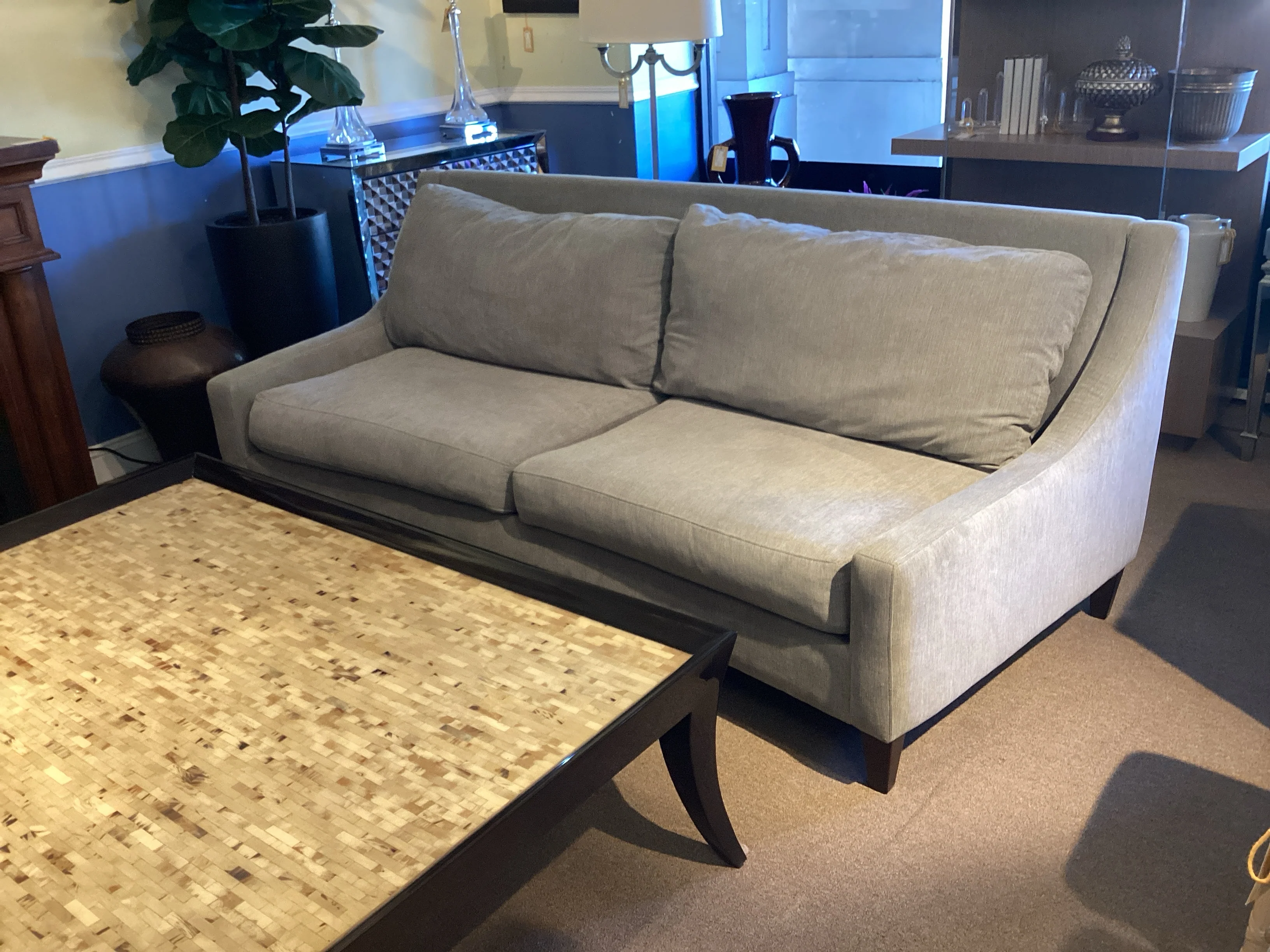 Grey Two Cushion Sofa - Image 2