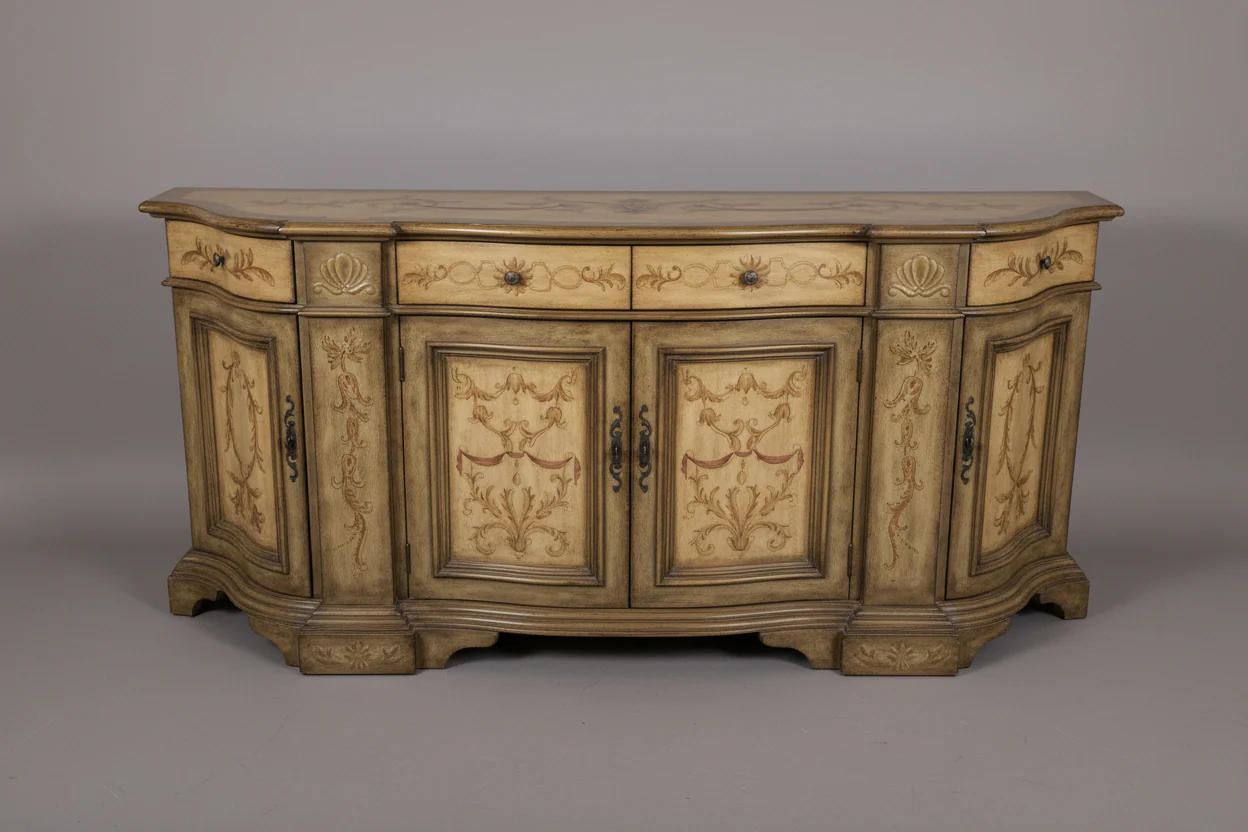 Hooker Light Brown Four Doors And Four Drawers Credenza With Design