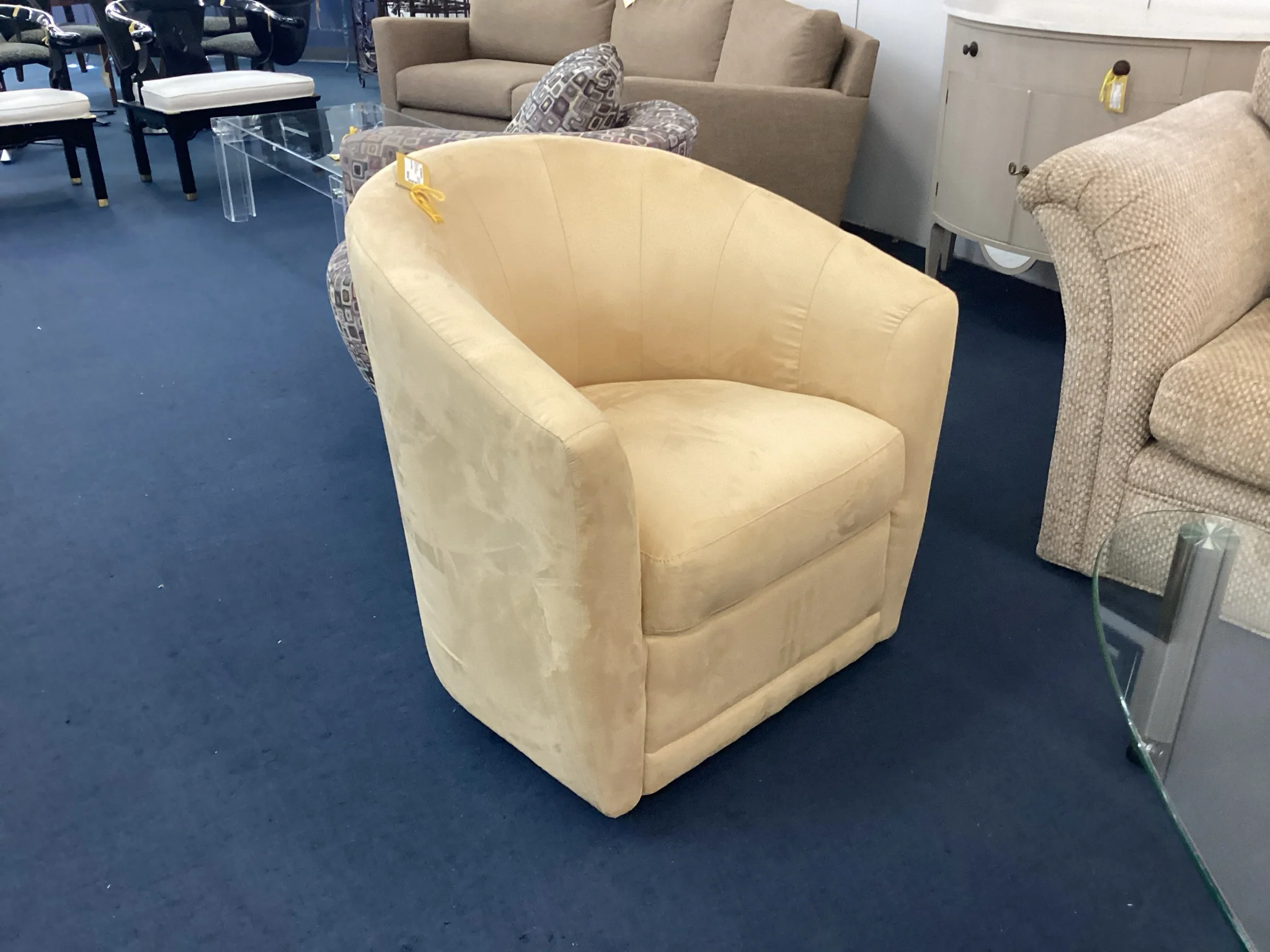 Light Tan Living Room Swivel Chair - Image 2