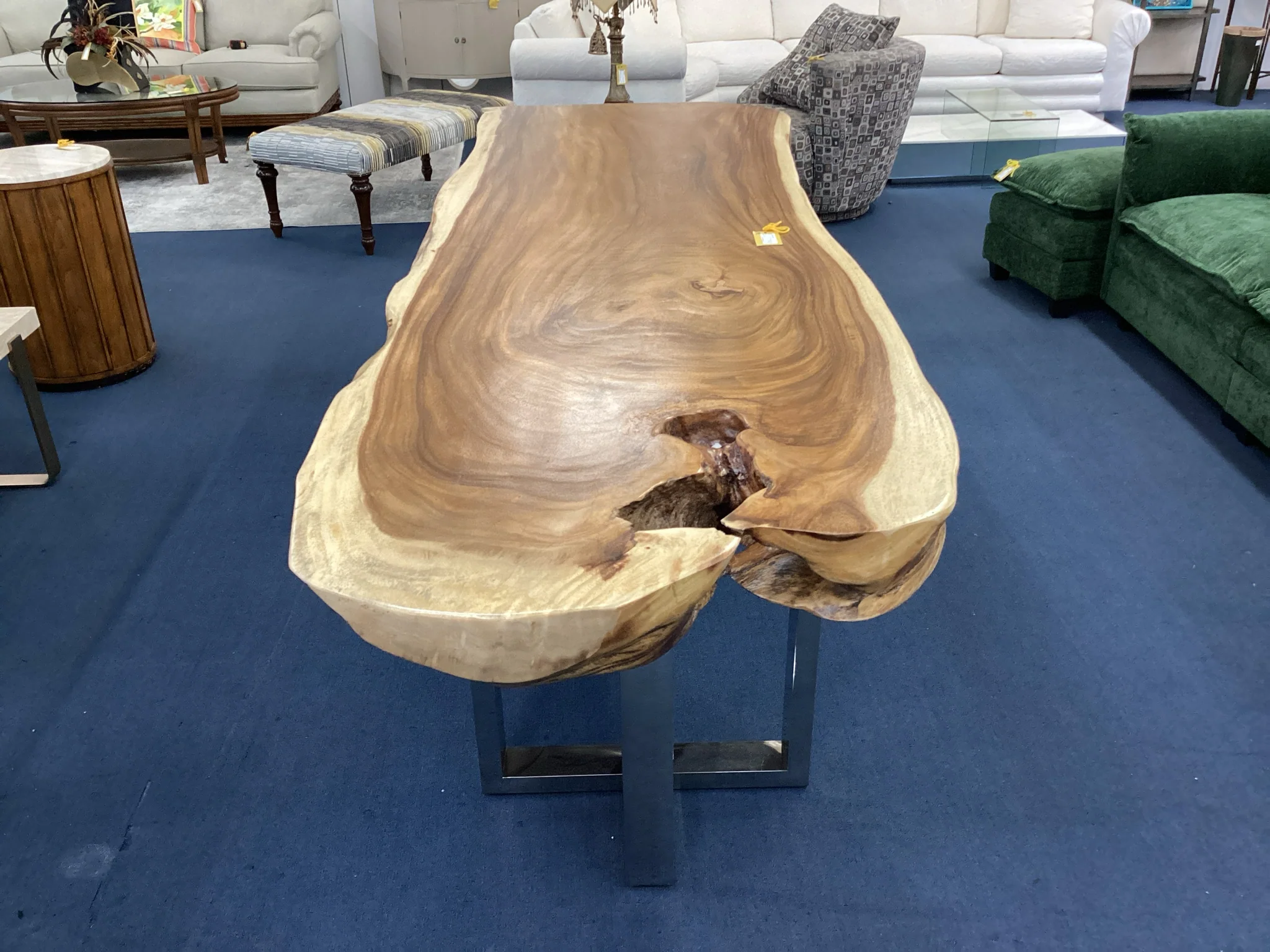 Live Edge Table On Chrome Base - Image 2