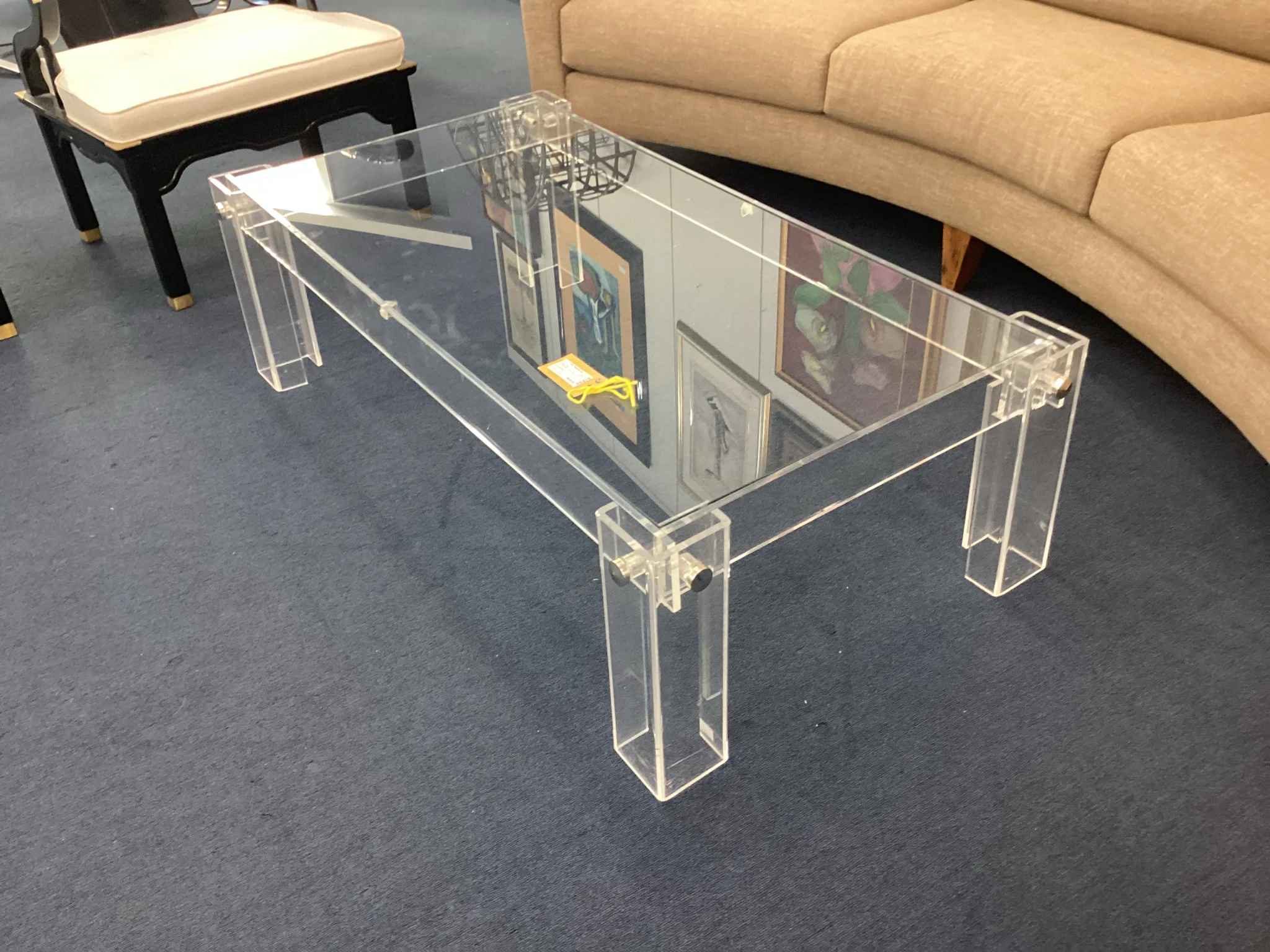 Lucite And Glass Coffee Table - Image 2
