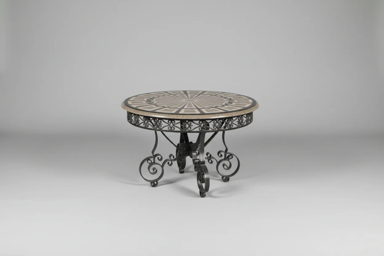 Maitland Smith Marquetry Stone Table