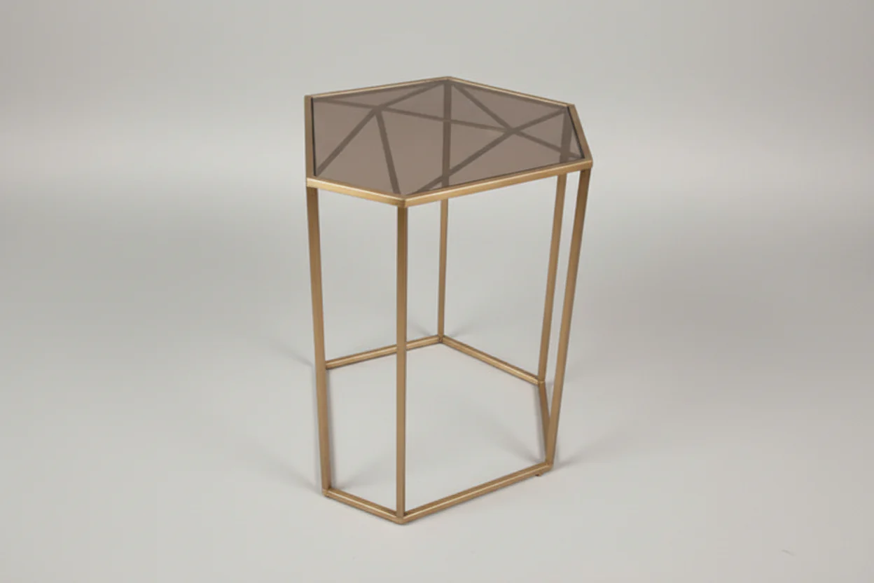 Metal and Glass End Table