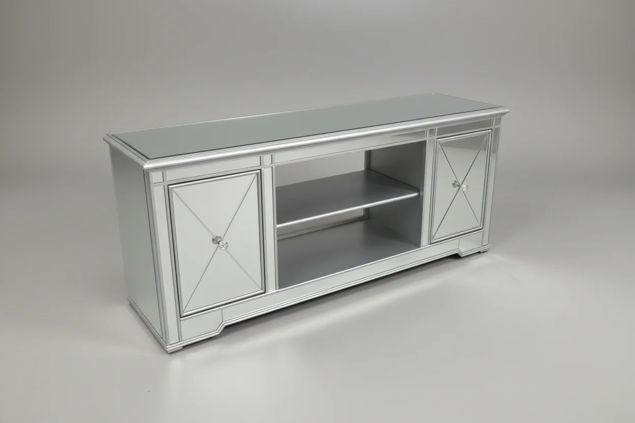 Mirrored Two Door Media Cabinet