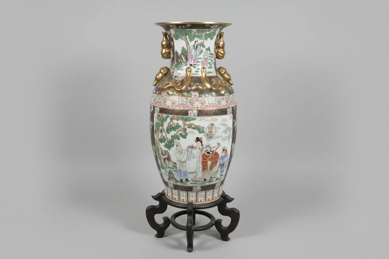 Oriental Vase with Pedestal