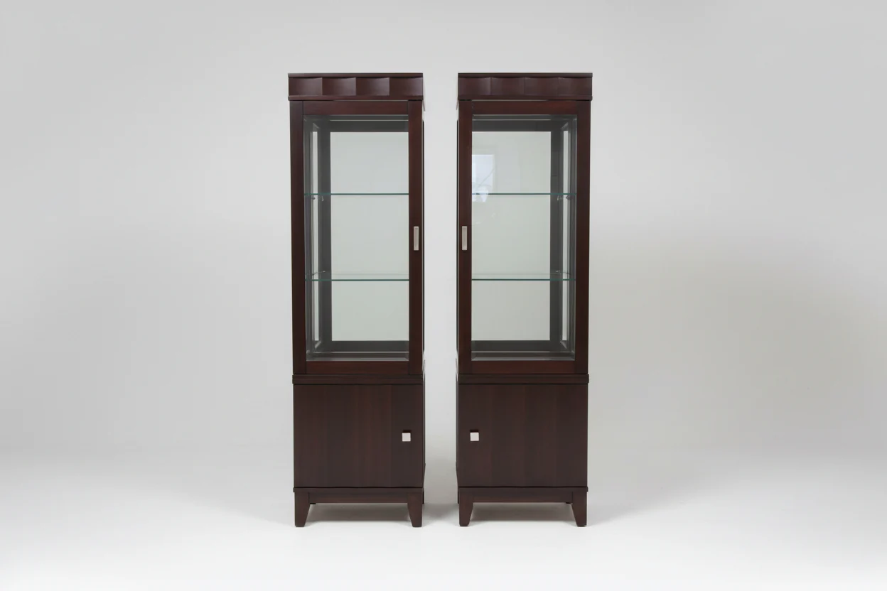 PAIR Brown 2 Door Cabinet