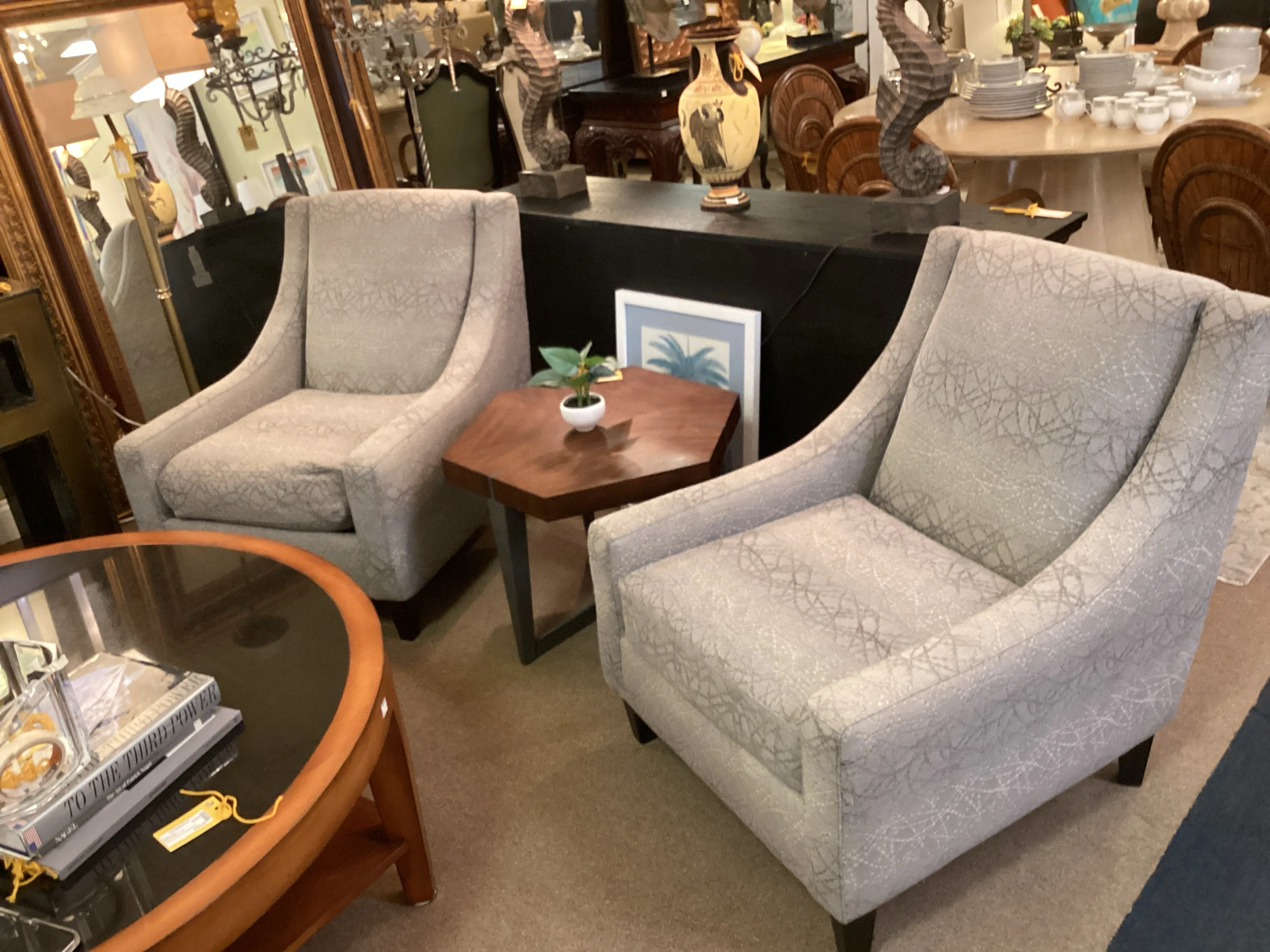 Pair Grey Chairs - Image 3