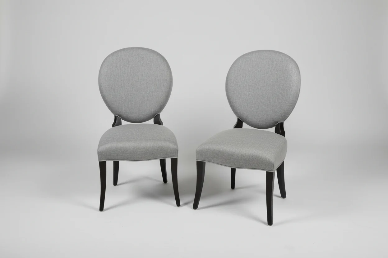 Pair Grey Dining Chairs