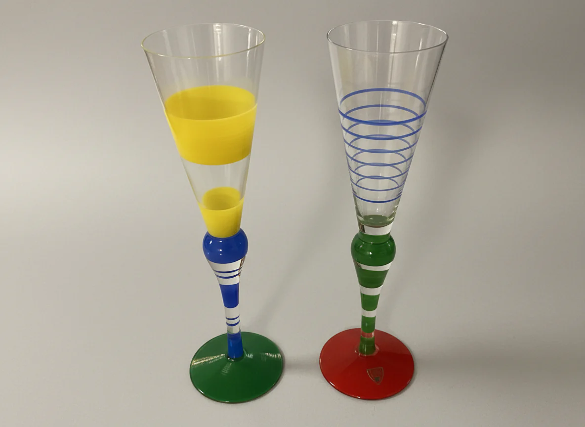 Pair Orrefors Crystal Flutes