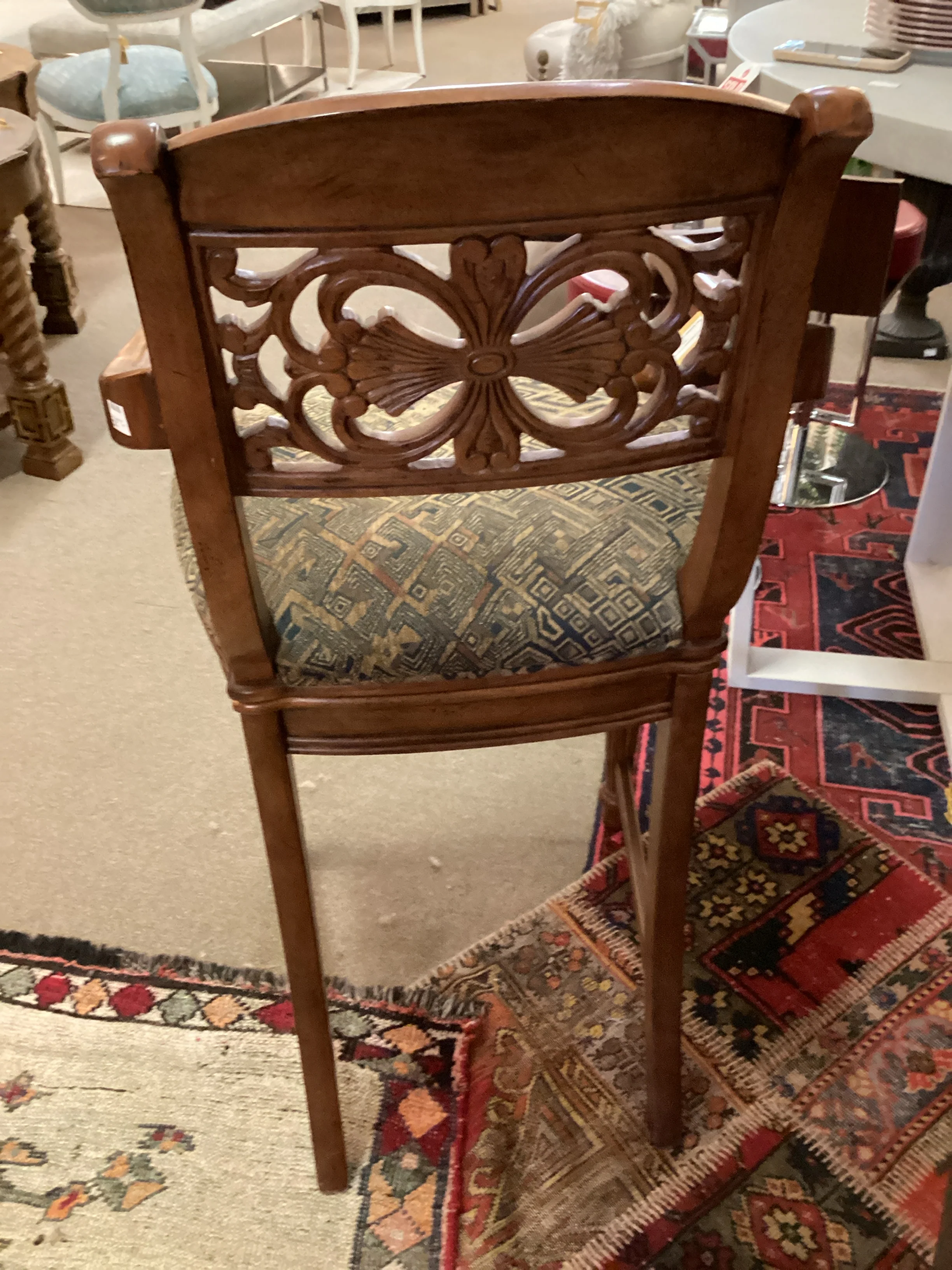 Pair Wood Brown Barstools - Image 3