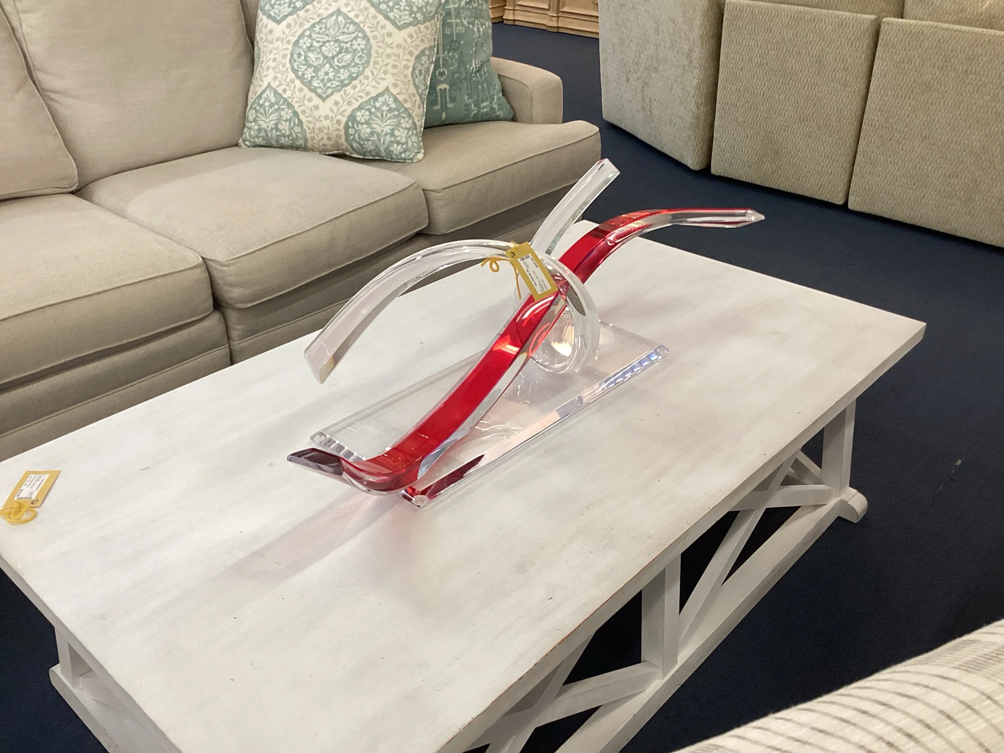 Red Lucite Sculpture - Image 2