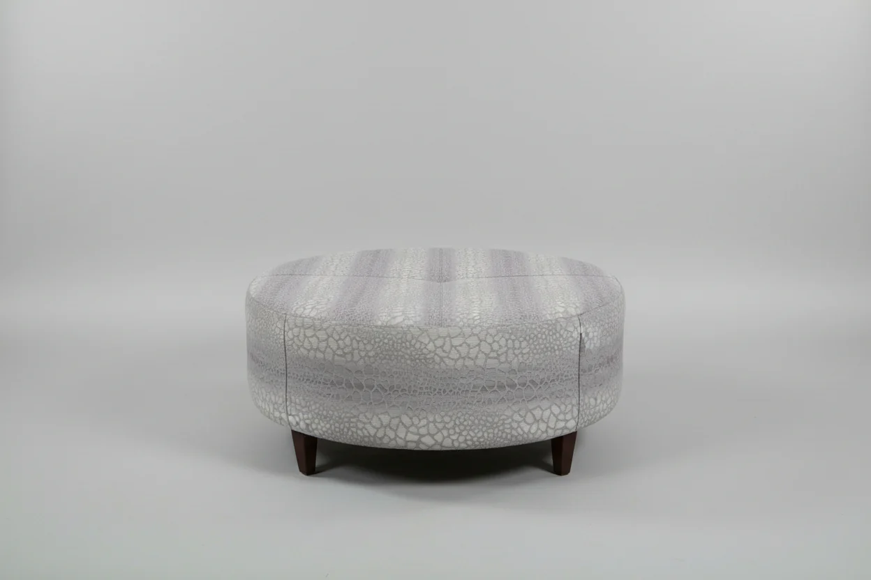 Round Grey Ottoman