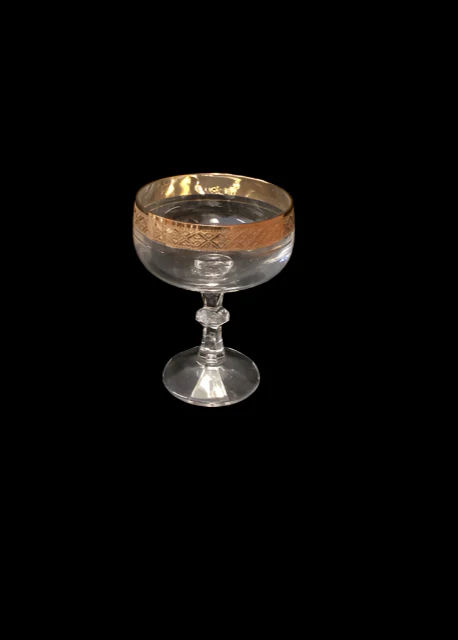 Set/8 Gilt Coupe Glasses - Image 2