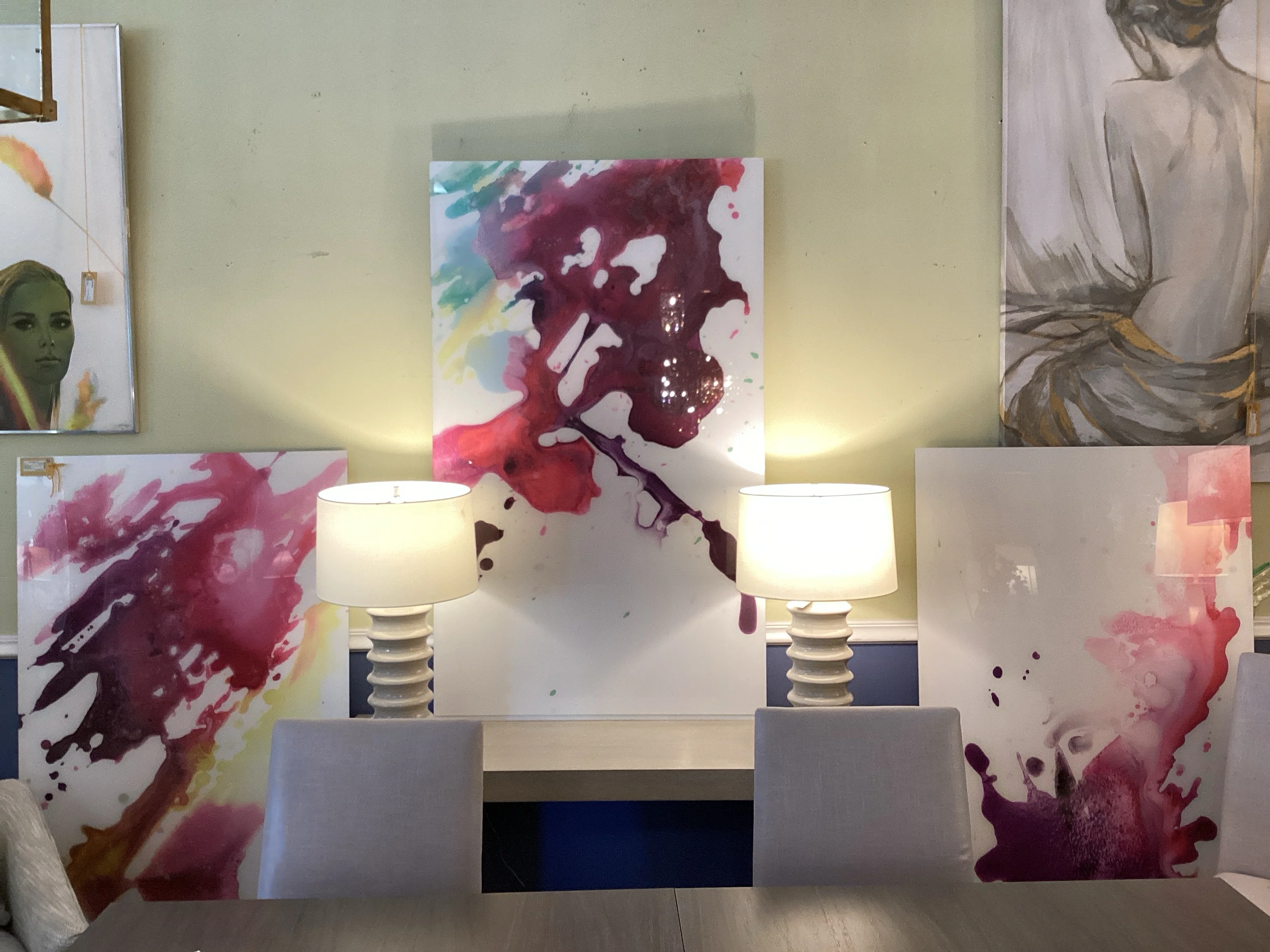 Set of 3 Custom Abstracts on Acrylic