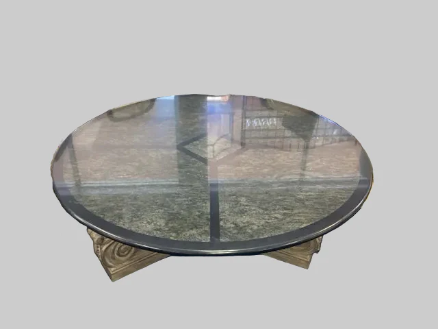 Granite Round Dining Table Carved Base - Image 2