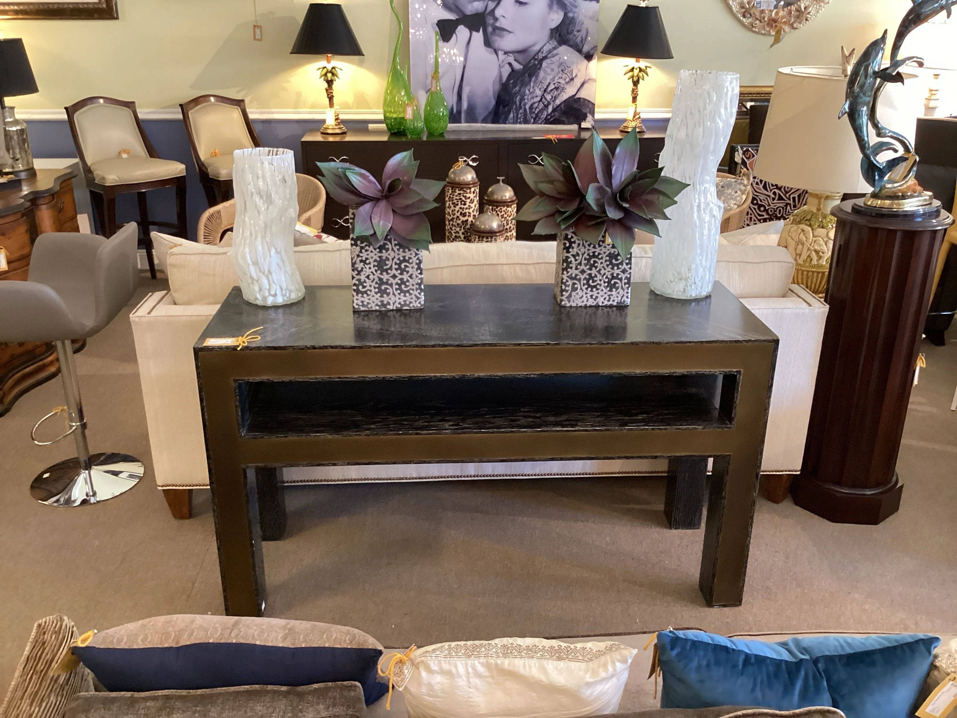 Thomas Lavin Contemporary Black and Gold Console