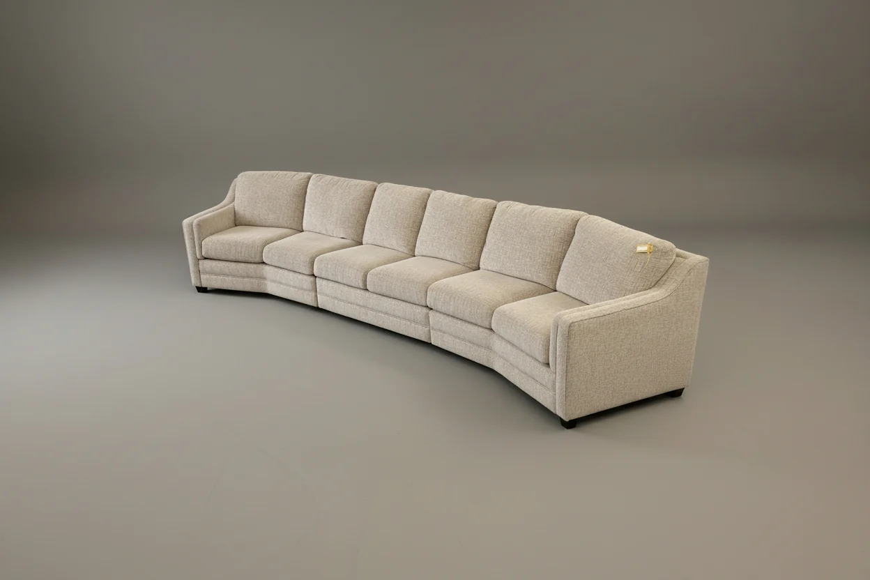 Three Piece Gray And Tan Living Room Sectional