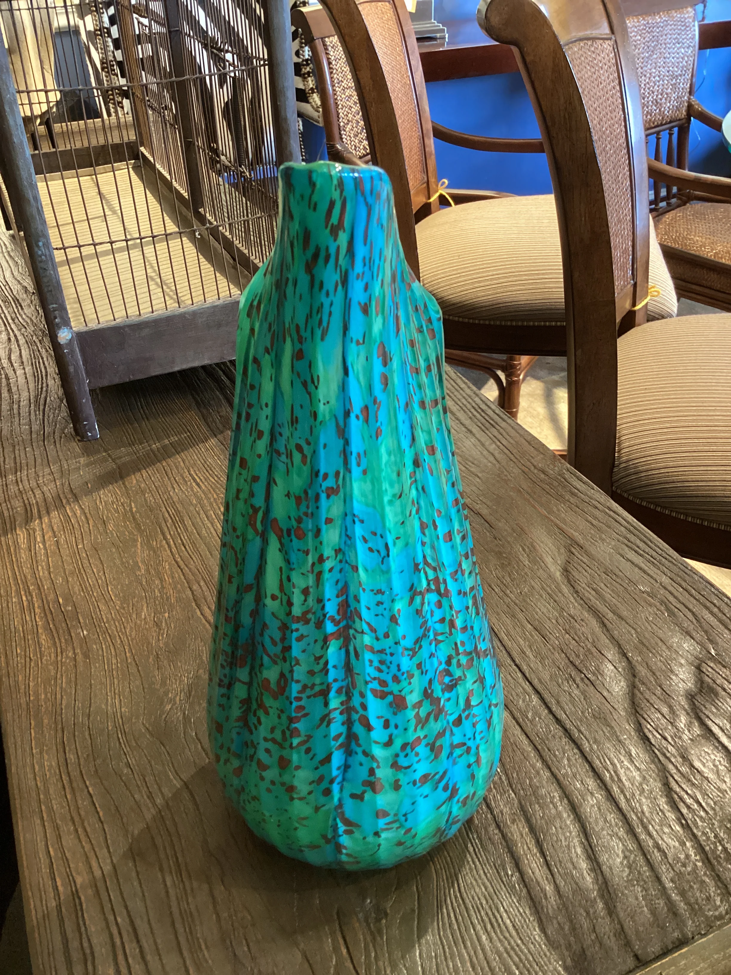 Turquoise and Green Glass Pitcher - Image 2