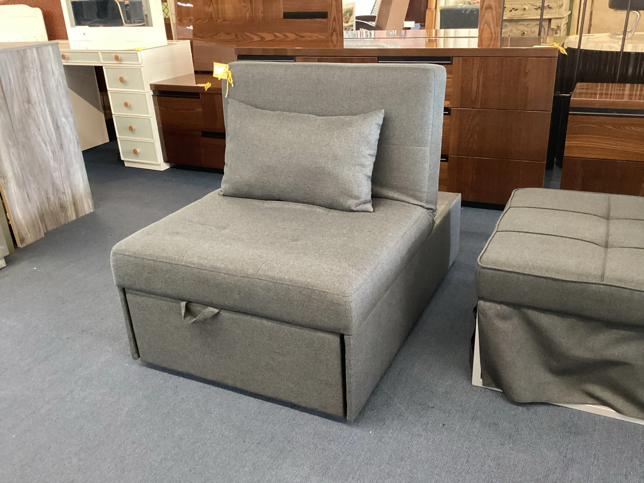 Twin Size Charcoal Medium Sofa Sleeper - Image 2