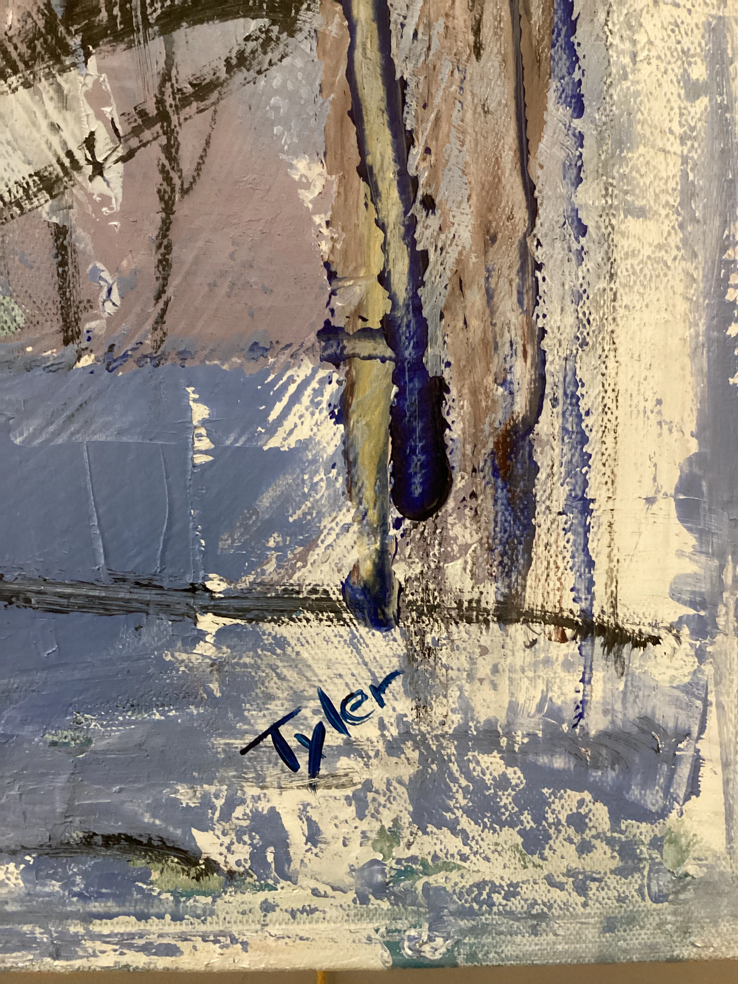 Tyler "Minimalist Abstract" Oil on Canvas Painting - Image 3