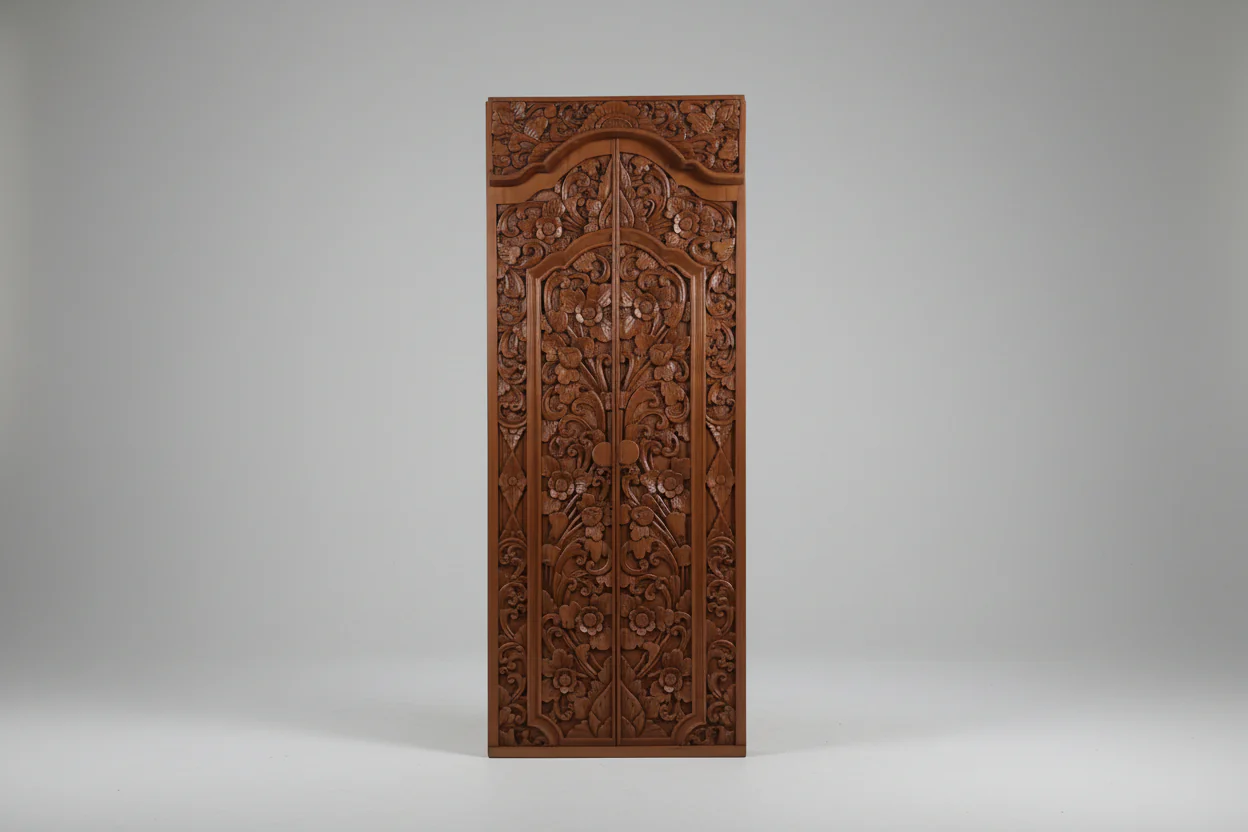 Vintage Carved Wood Panel