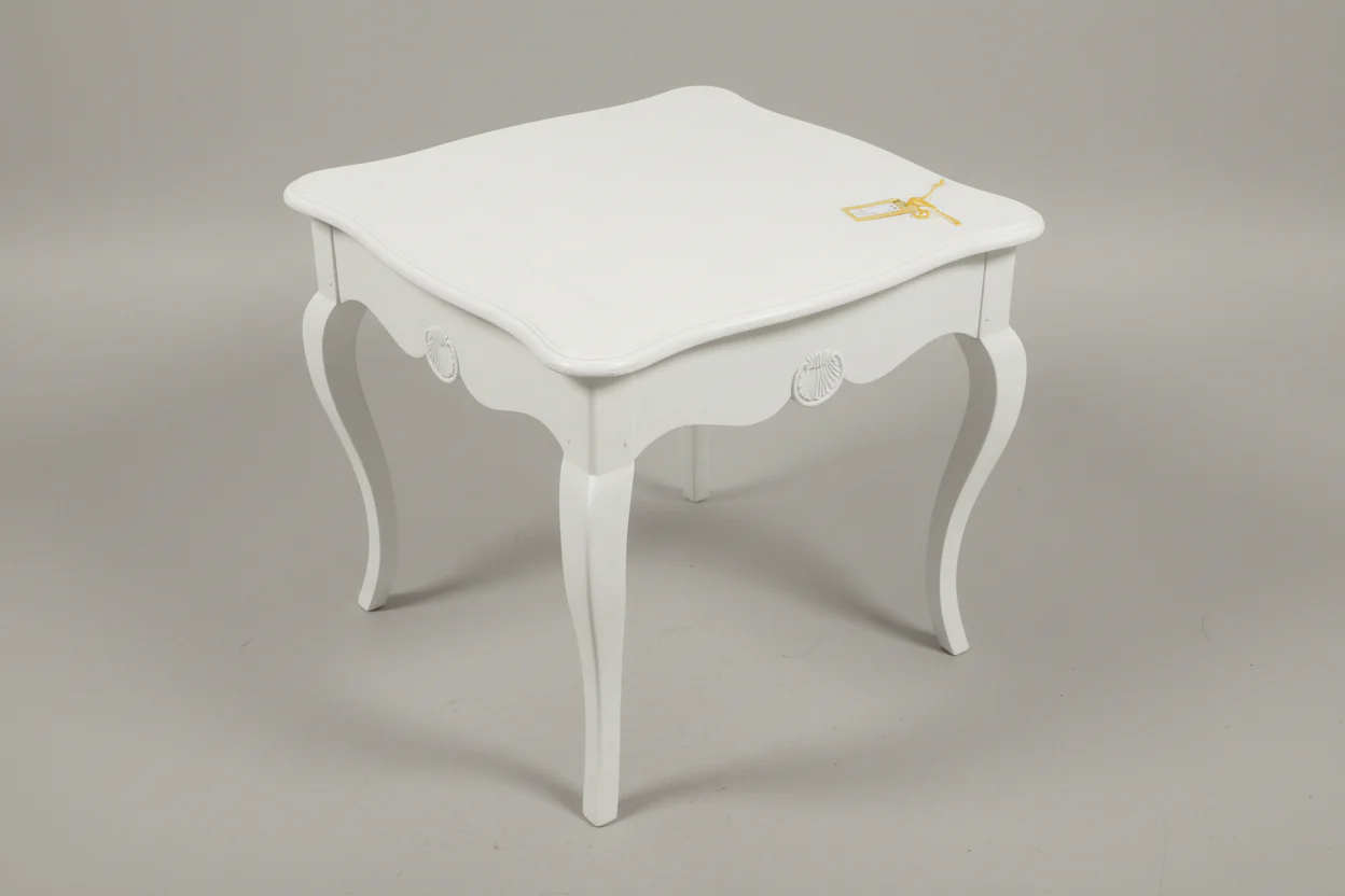 White Square Accent Table