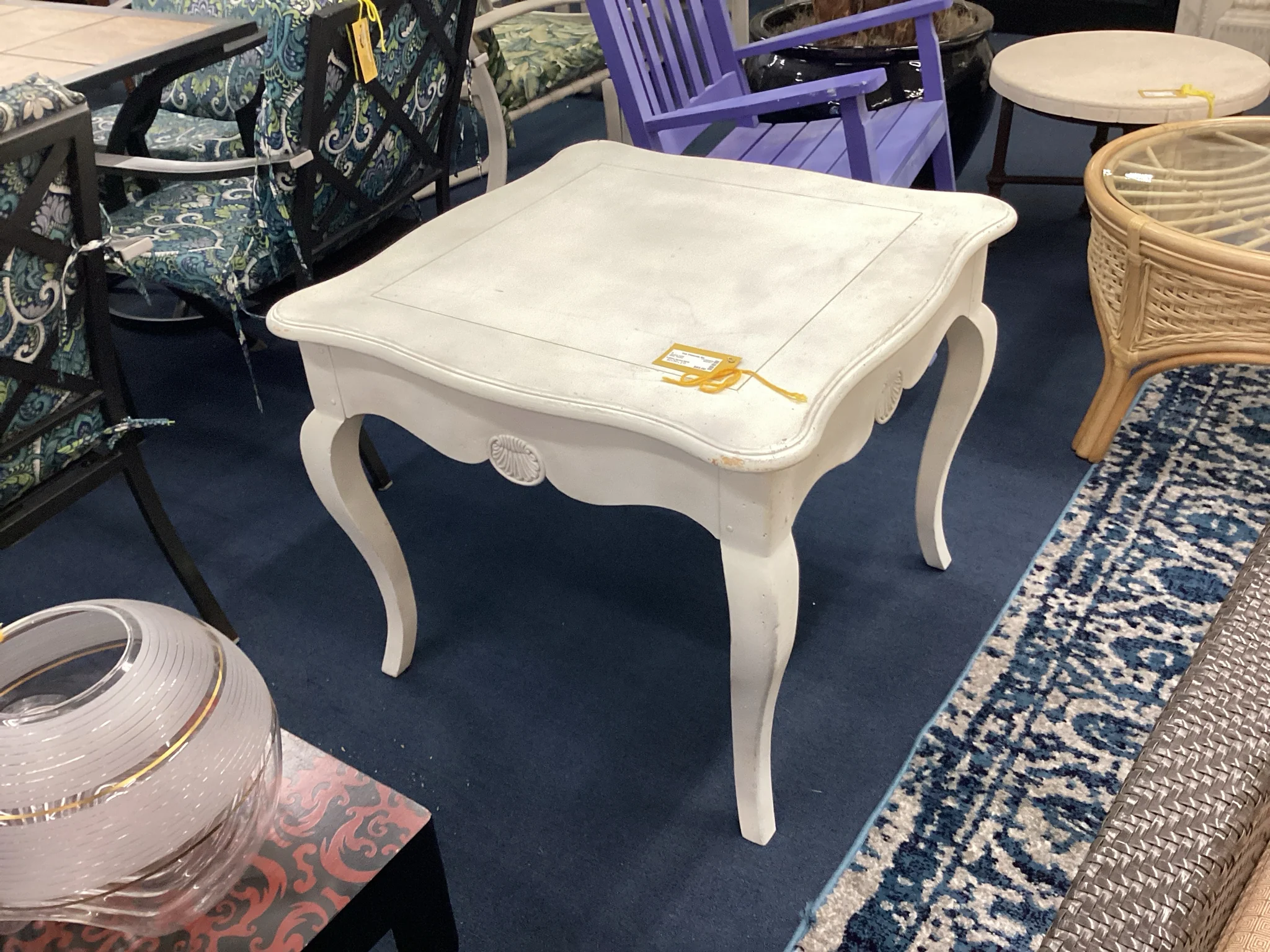 White Square Accent Table - Image 2