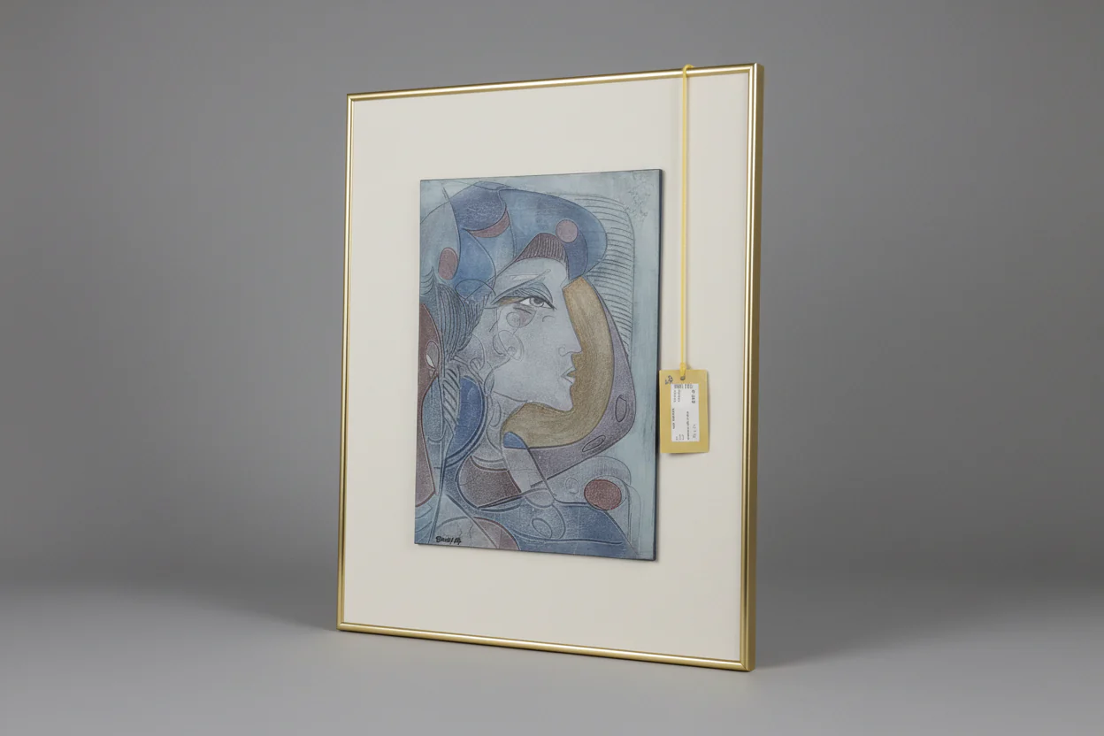 Woman With Blue Face Print